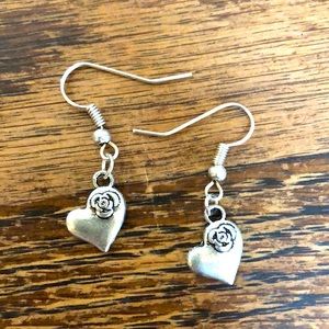 3/$15 • Silver Alloy Heart Dangle earring